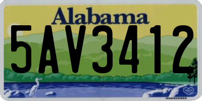AL license plate 5AV3412