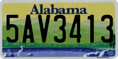 AL license plate 5AV3413
