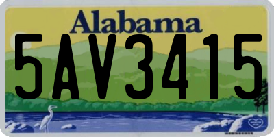 AL license plate 5AV3415