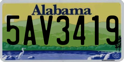 AL license plate 5AV3419