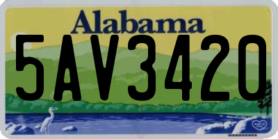 AL license plate 5AV3420