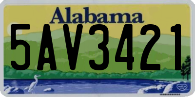 AL license plate 5AV3421