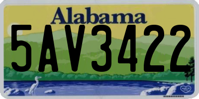 AL license plate 5AV3422