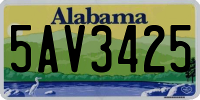 AL license plate 5AV3425