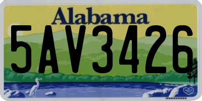 AL license plate 5AV3426