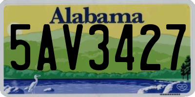 AL license plate 5AV3427