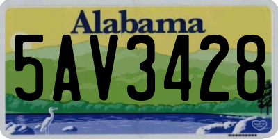 AL license plate 5AV3428