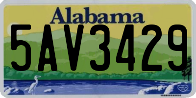 AL license plate 5AV3429