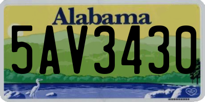 AL license plate 5AV3430