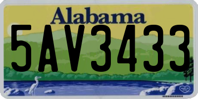 AL license plate 5AV3433