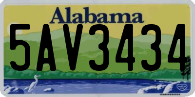 AL license plate 5AV3434