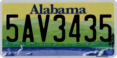 AL license plate 5AV3435