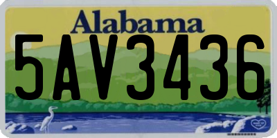 AL license plate 5AV3436