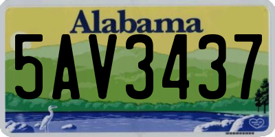 AL license plate 5AV3437