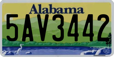 AL license plate 5AV3442