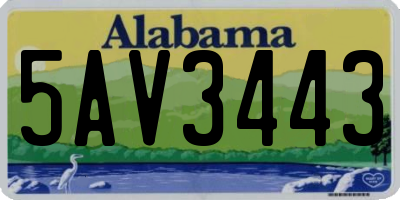 AL license plate 5AV3443