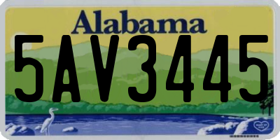 AL license plate 5AV3445