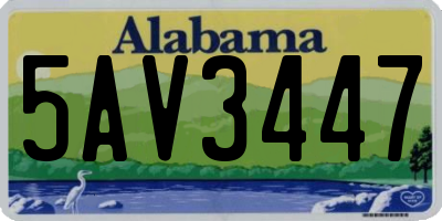 AL license plate 5AV3447