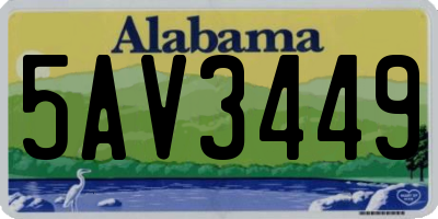 AL license plate 5AV3449