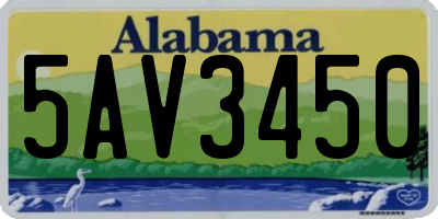 AL license plate 5AV3450