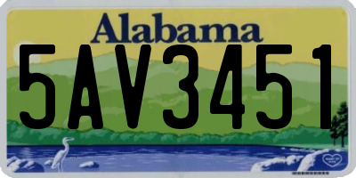 AL license plate 5AV3451