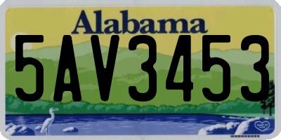 AL license plate 5AV3453
