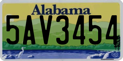 AL license plate 5AV3454