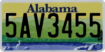 AL license plate 5AV3455