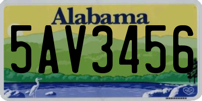 AL license plate 5AV3456