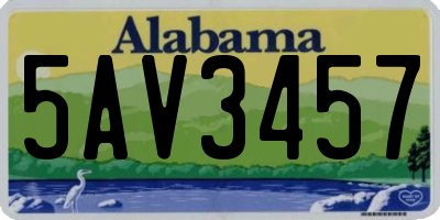 AL license plate 5AV3457