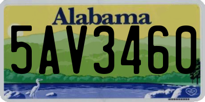 AL license plate 5AV3460