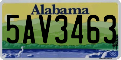 AL license plate 5AV3463