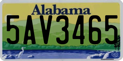 AL license plate 5AV3465