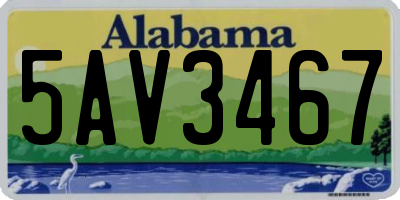 AL license plate 5AV3467