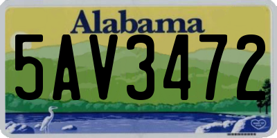 AL license plate 5AV3472