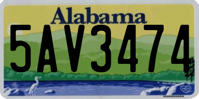 AL license plate 5AV3474