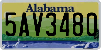 AL license plate 5AV3480