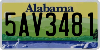 AL license plate 5AV3481