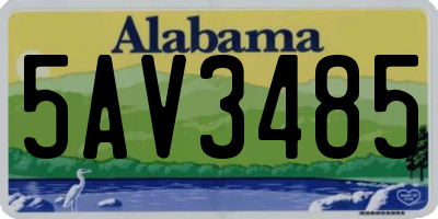 AL license plate 5AV3485