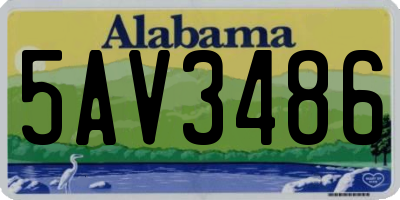 AL license plate 5AV3486