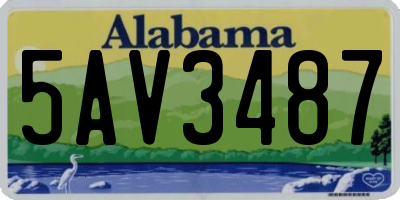 AL license plate 5AV3487