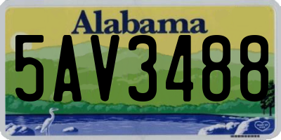 AL license plate 5AV3488
