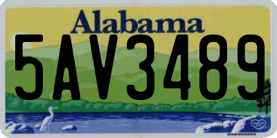AL license plate 5AV3489