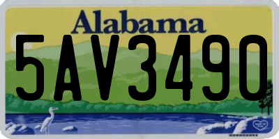 AL license plate 5AV3490