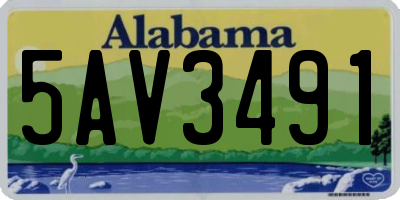 AL license plate 5AV3491