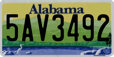 AL license plate 5AV3492