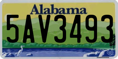 AL license plate 5AV3493