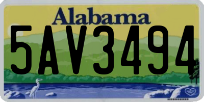AL license plate 5AV3494