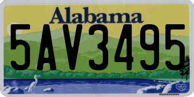 AL license plate 5AV3495