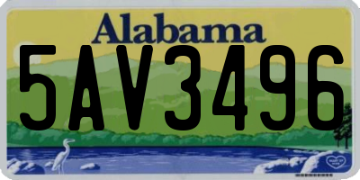 AL license plate 5AV3496